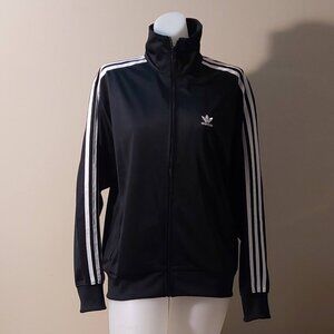 Adidas Firebird Loose Track Jacket Black w/White Stripes Recycled Poly Size: S